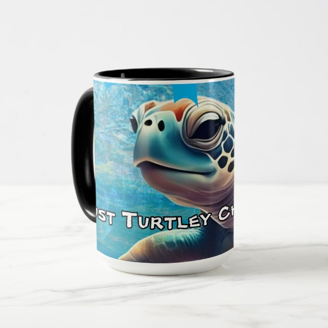 Turtley Chillin' Sea Turtle Close-up Ocean Vibes  Mug (Front Left)