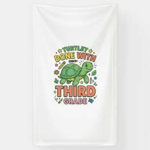 Turtley Done With Third Grade Turtle School Shirt_ Banner