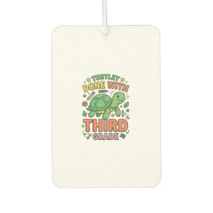 Turtley Done With Third Grade Turtle School Shirt_ Car Air Freshener