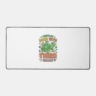 Turtley Done With Third Grade Turtle School Shirt_ Desk Mat