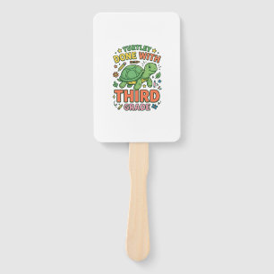 Turtley Done With Third Grade Turtle School Shirt_ Hand Fan