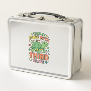 Turtley Done With Third Grade Turtle School Shirt_ Metal Lunch Box