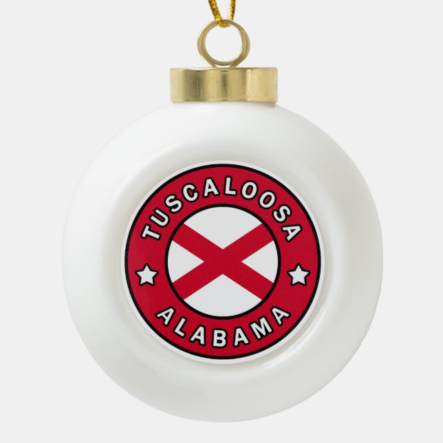 Tuscaloosa Alabama Ceramic Ball Christmas Ornament (Front)
