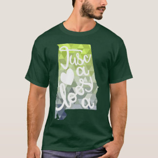 Tuscaloosa Alabama Map Green and Blue T-Shirt