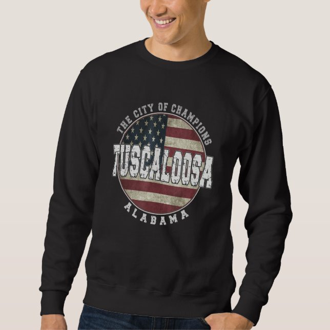 Tuscaloosa Alabama  Vintage American flag Sweatshirt (Front)
