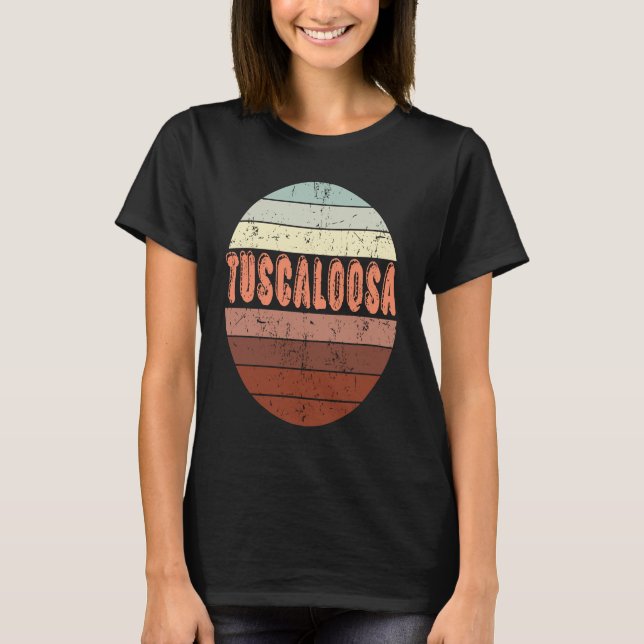 Tuscaloosa Alabama  Waikiki Beach Sunset 4 Distres T-Shirt (Front)