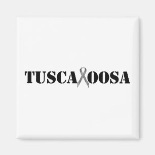 Tuscaloosa with Houndstooth Support Ribbon Magnet