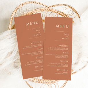Tuscan Amber   Modern Minimal Wedding Menu