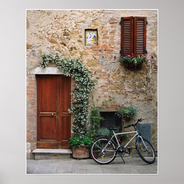 Tuscan Bicycle, Pienza Photography Print or Poster (Front)