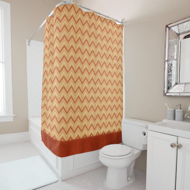 Tuscan Chevron Shower Curtain (In Situ)