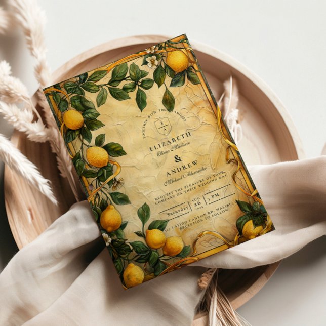 Tuscan Citrus Floral Wedding Invitation (Creator Uploaded)