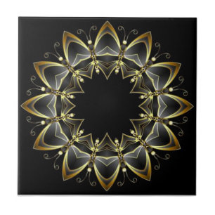 Tuscan Colors Gold/Black Kitchen Backsplash ~ 04  Ceramic Tile