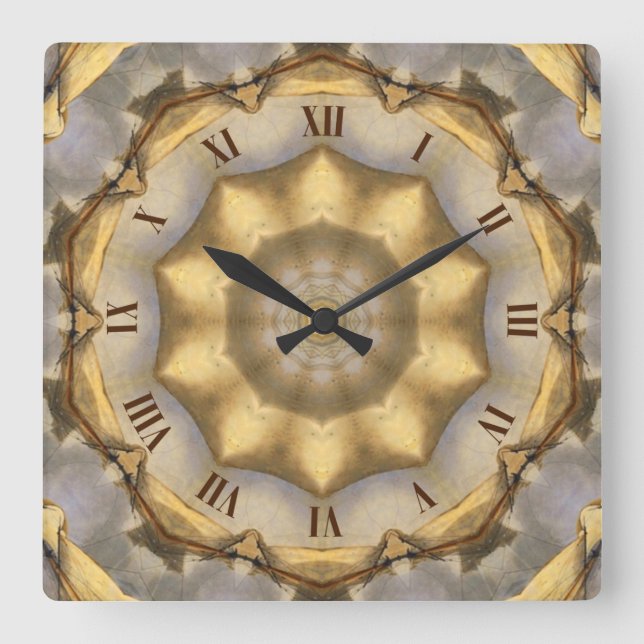 Tuscan Colour Retro ~   Square Wall Clock (Front)