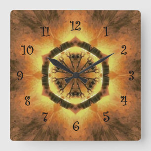 Tuscan Colours ~ Gold, Russet, White 73 Square Wall Clock