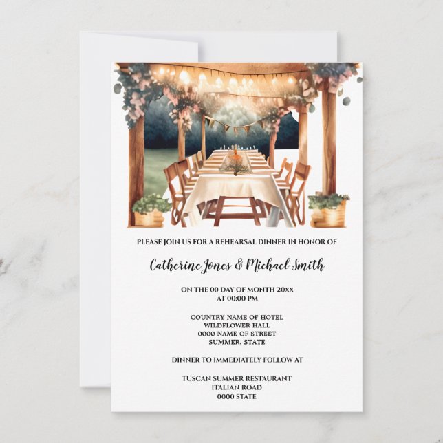 Tuscan country outdoor wedding Italian vineyard Invitation (Front)