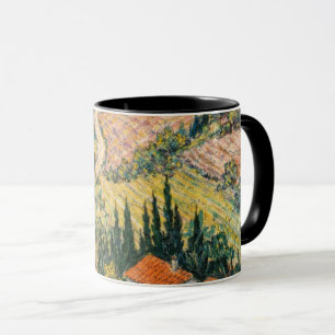 Tuscan countryside art vineyard countryside scene mug