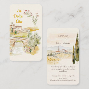 Tuscan Countryside Display Bridal Shower Enclosure Card