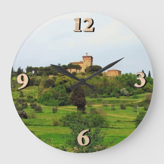 Tuscan Countryside Large Clock (Front)