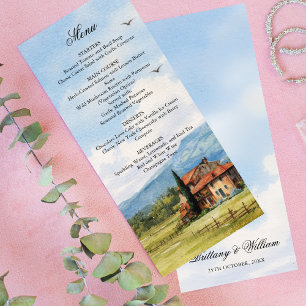 Tuscan Countryside Nature Landscape Wedding  Menu