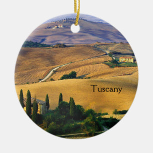 Tuscan Countryside, Tuscany Italy Ceramic Ornament