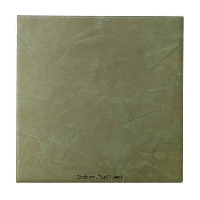 Tuscan Green Venetian Plaster Ceramic Tile (Front)