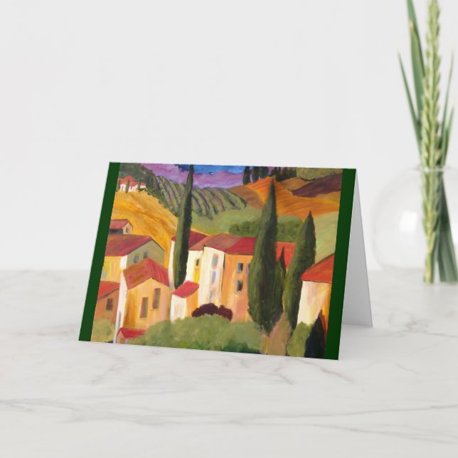 Tuscan Hillside by Artist Therese Fowler-Bailey Card (Front)