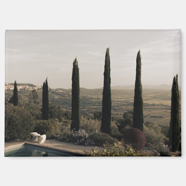 Tuscan landscape hidden behind cypresses (2024) magnet (Front)