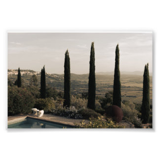 Tuscan landscape hidden behind cypresses (2024) photo print