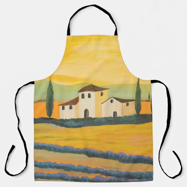 Tuscan landscape, private painter, acrylic paintin apron (Front)