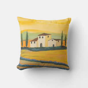 Tuscan landscape, private painter, acrylic paintin cushion