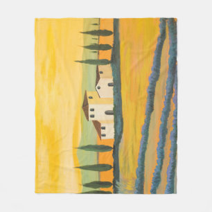 Tuscan landscape, private painter, acrylic paintin fleece blanket