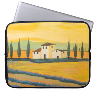 Tuscan landscape, private painter, acrylic paintin laptop sleeve