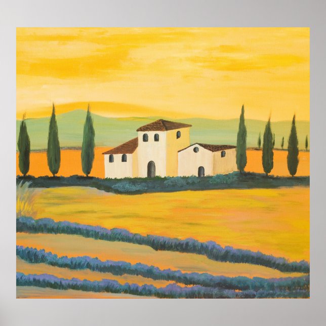 Tuscan landscape, private painter, acrylic paintin poster (Front)