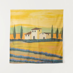 Tuscan landscape, private painter, acrylic paintin tapestry