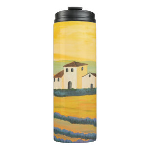 Tuscan landscape, private painter, acrylic paintin thermal tumbler