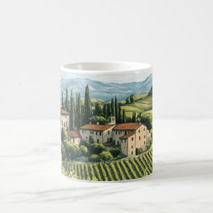 Tuscan Landscape with Vineyards and a Bicycle Coffee Mug