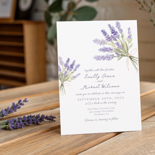 Tuscan Lavender Floral Wedding Invitation (Creator Uploaded)