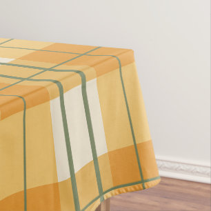 Tuscan Lemon Grove Sunlit Plaid Tablecloth