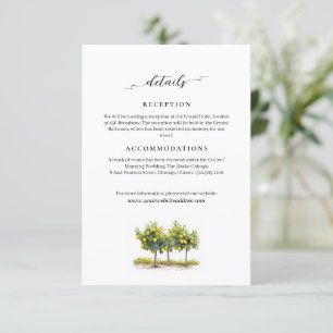 Tuscan Lemon Summer Wedding Information  Enclosure Card