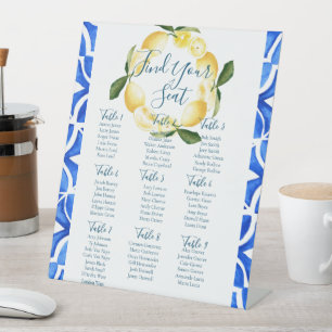 Tuscan Lemon Watercolor Tile Seating Sign