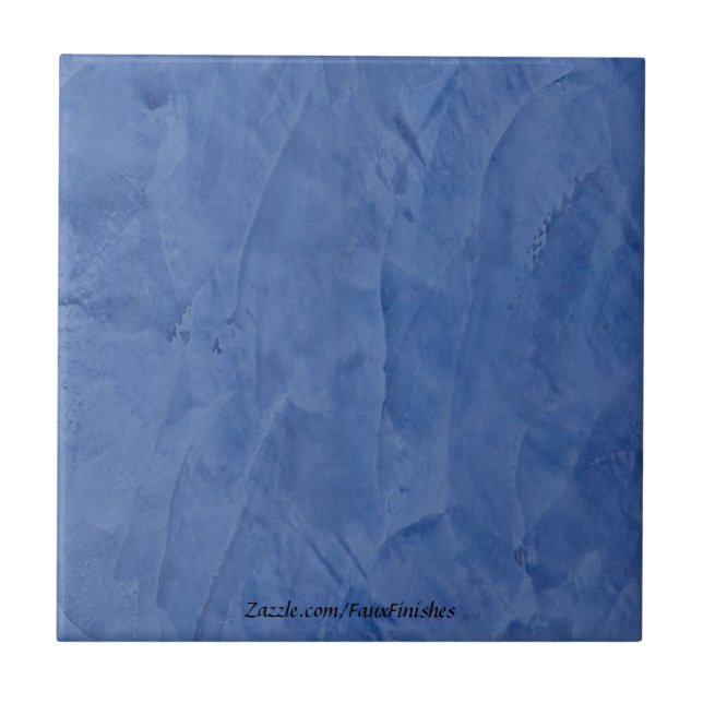 Tuscan Light Blue Faux Finish Tile (Front)