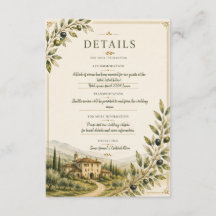 Tuscan Olive Garden Wedding Details Information