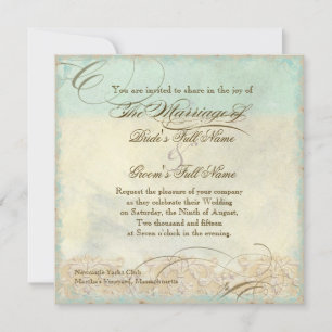 Tuscan Olive Tree n Swirl - Wedding Invitation