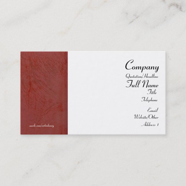 Tuscan Red Wrapped Business Cards (Front)
