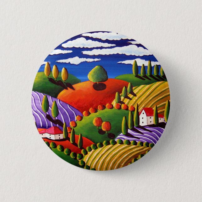 Tuscan Scene 6 Cm Round Badge (Front)