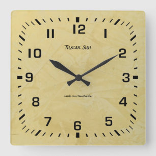 Tuscan Sun Faux Finish 2.0 Square Wall Clock