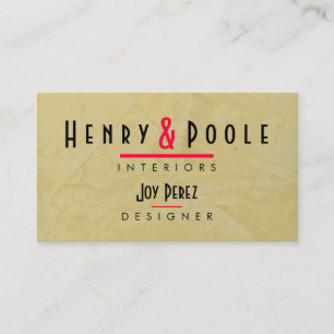 Tuscan Sun Interior Design Company Business Cards