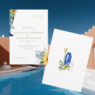 Tuscan Sunflower No Parents Wedding Invite