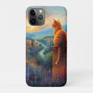 Tuscan Sunset with a Ginger Cat iPhone 11 Pro Case