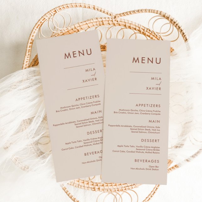 Tuscan Terracotta | Modern Minimal Wedding Menu (Creator Uploaded)